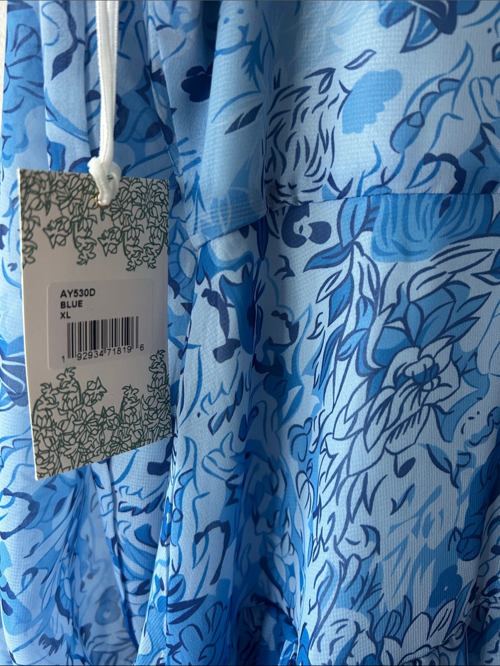 Hyacinth House Sky Blue Floral Long Sleeve Dress - Picture 7 of 8